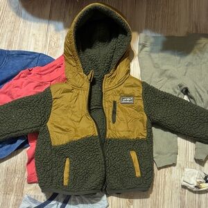 Eddie Bauer Kids Green and Brown Hooded Jacket